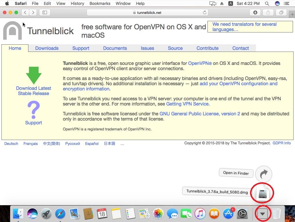 mac install openvpn client